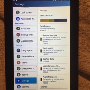 Samsung galaxy tab E lite with box, Manuel and charger.8GB 7.0” black